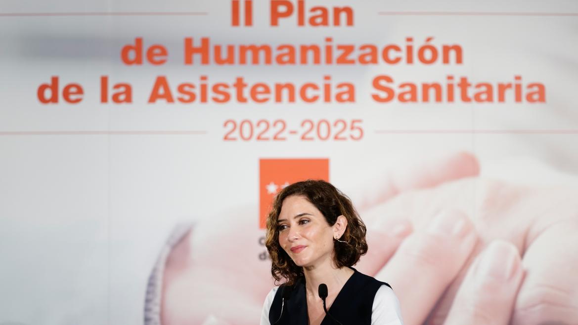 La presidenta durante su intervención del Plan de Humanización