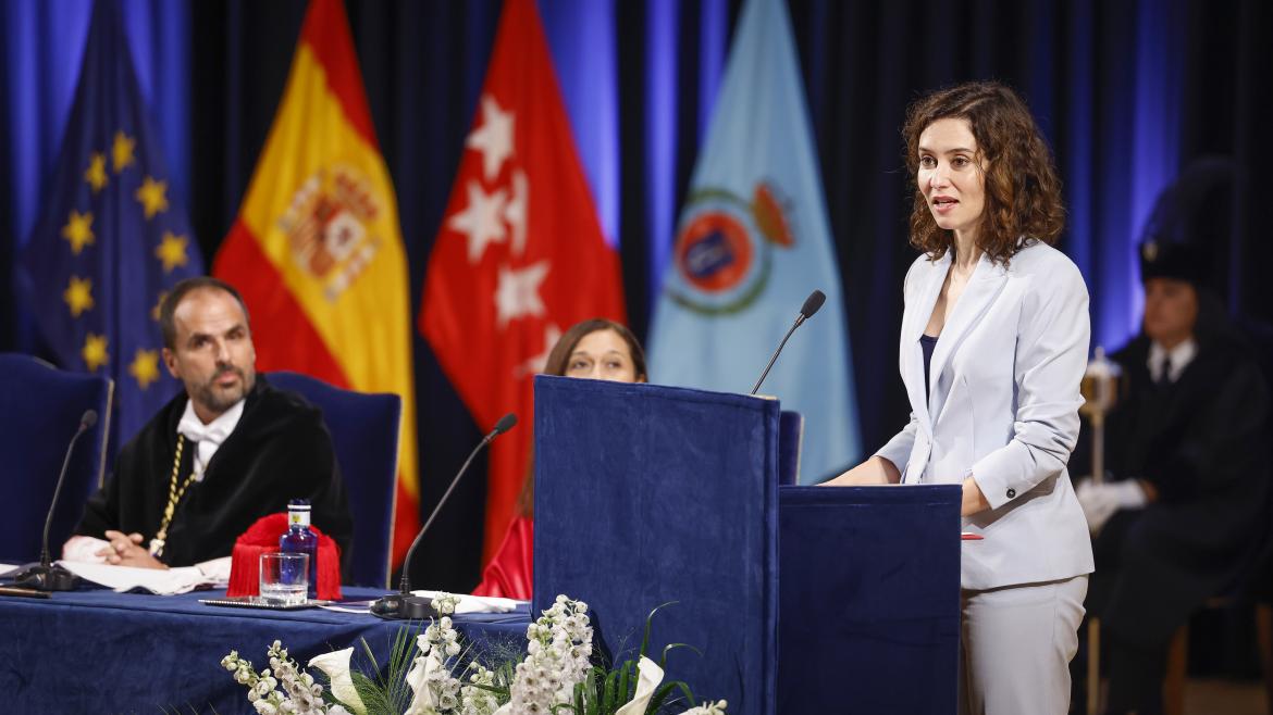 La presidenta durante su intervención en la universidad