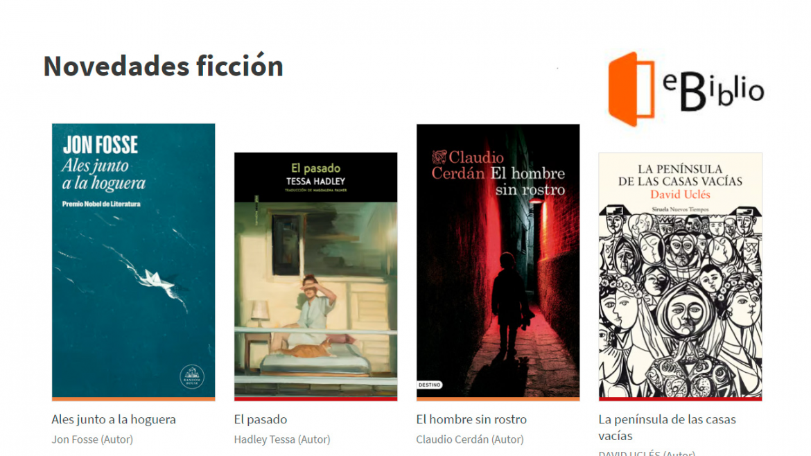 Novedades ficción eBiblio
