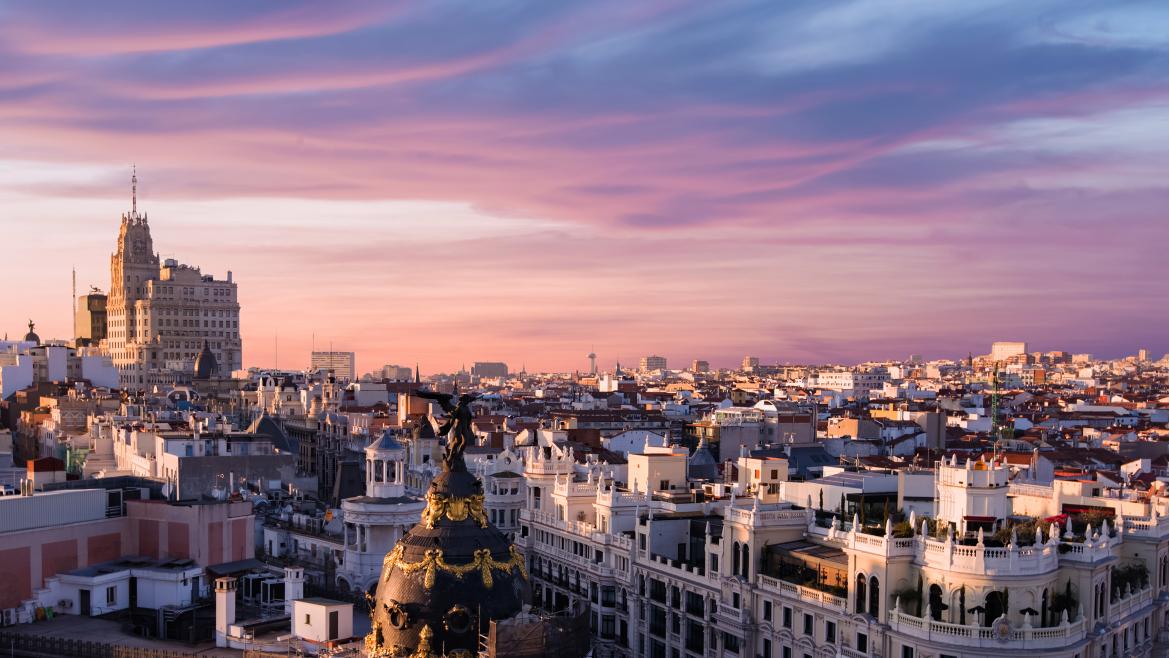 Una vista de skyline de Madrid