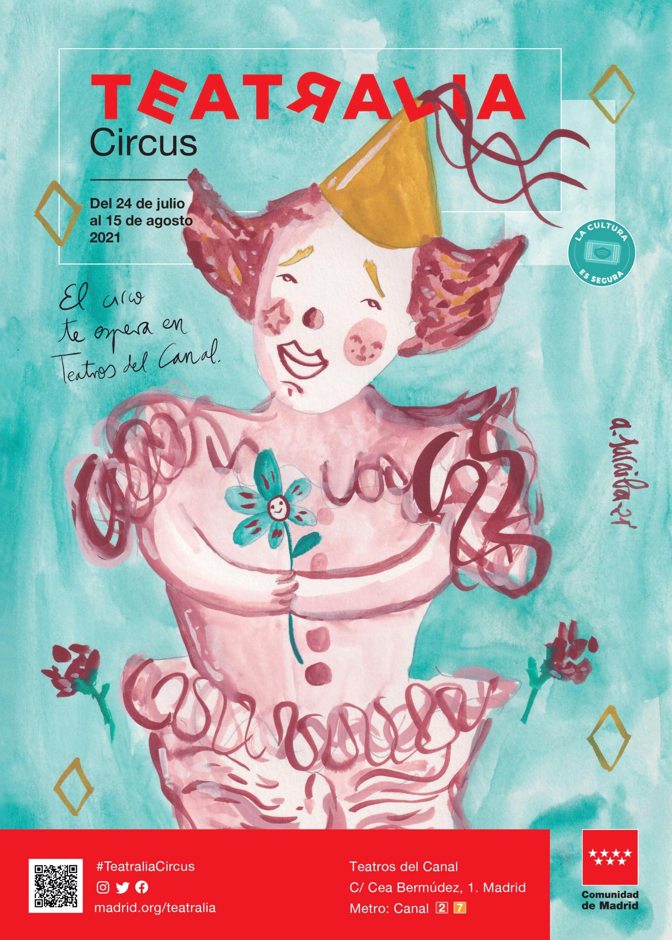 Cartel con dibujos infantiles de circo