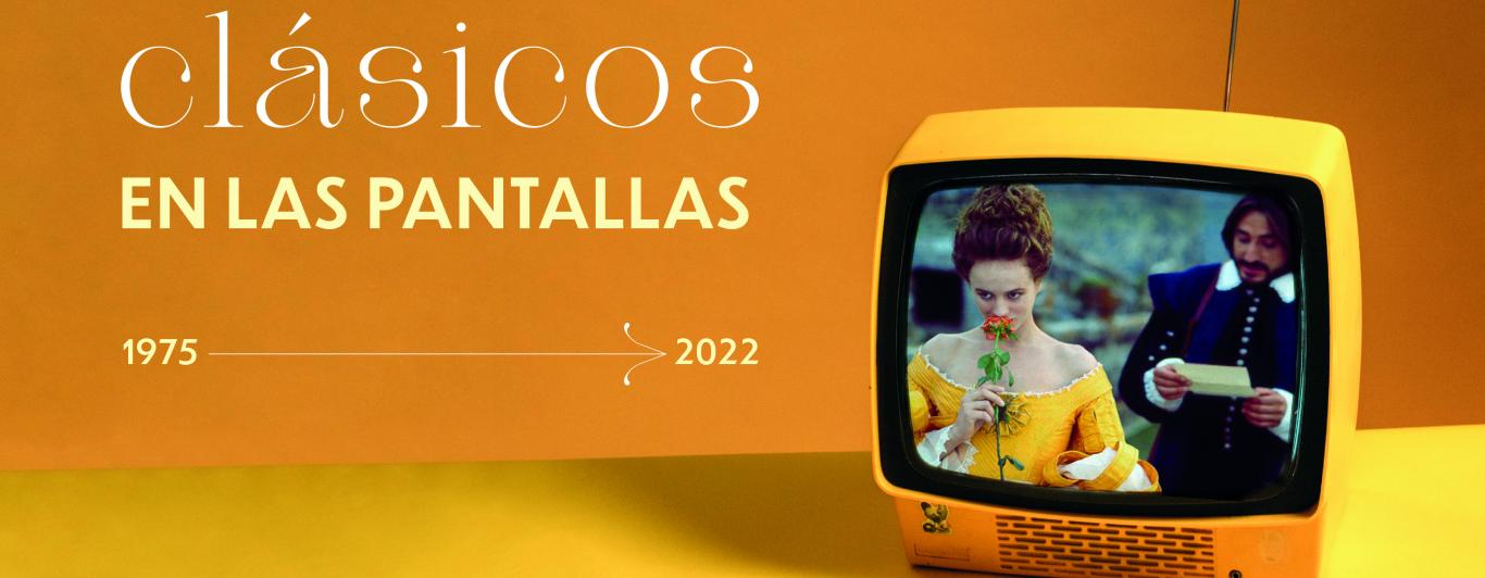 Pantalla de televisor antiguo con fotograma de película