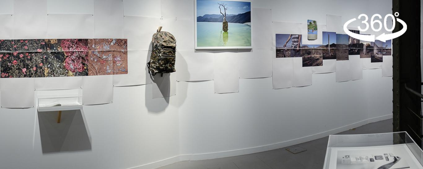 Exhibition room with photos on the wall