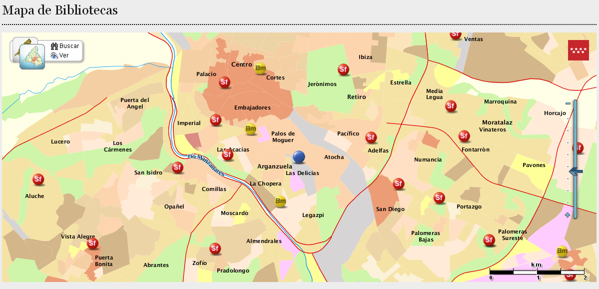 Mapa de bibliotecas