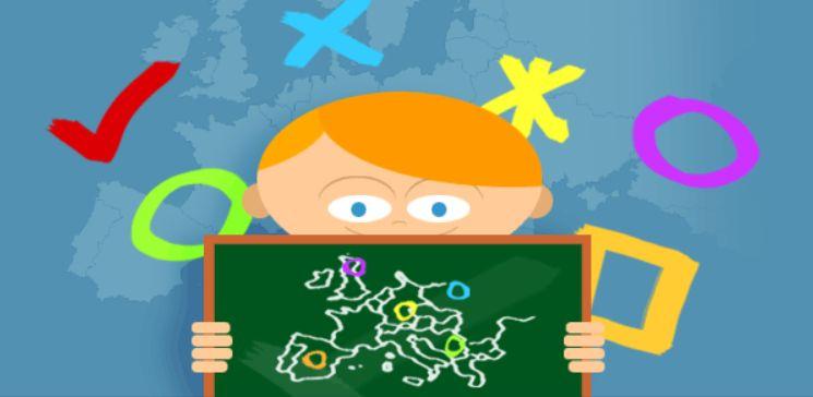 Drawing of a girl teaching a blackboard