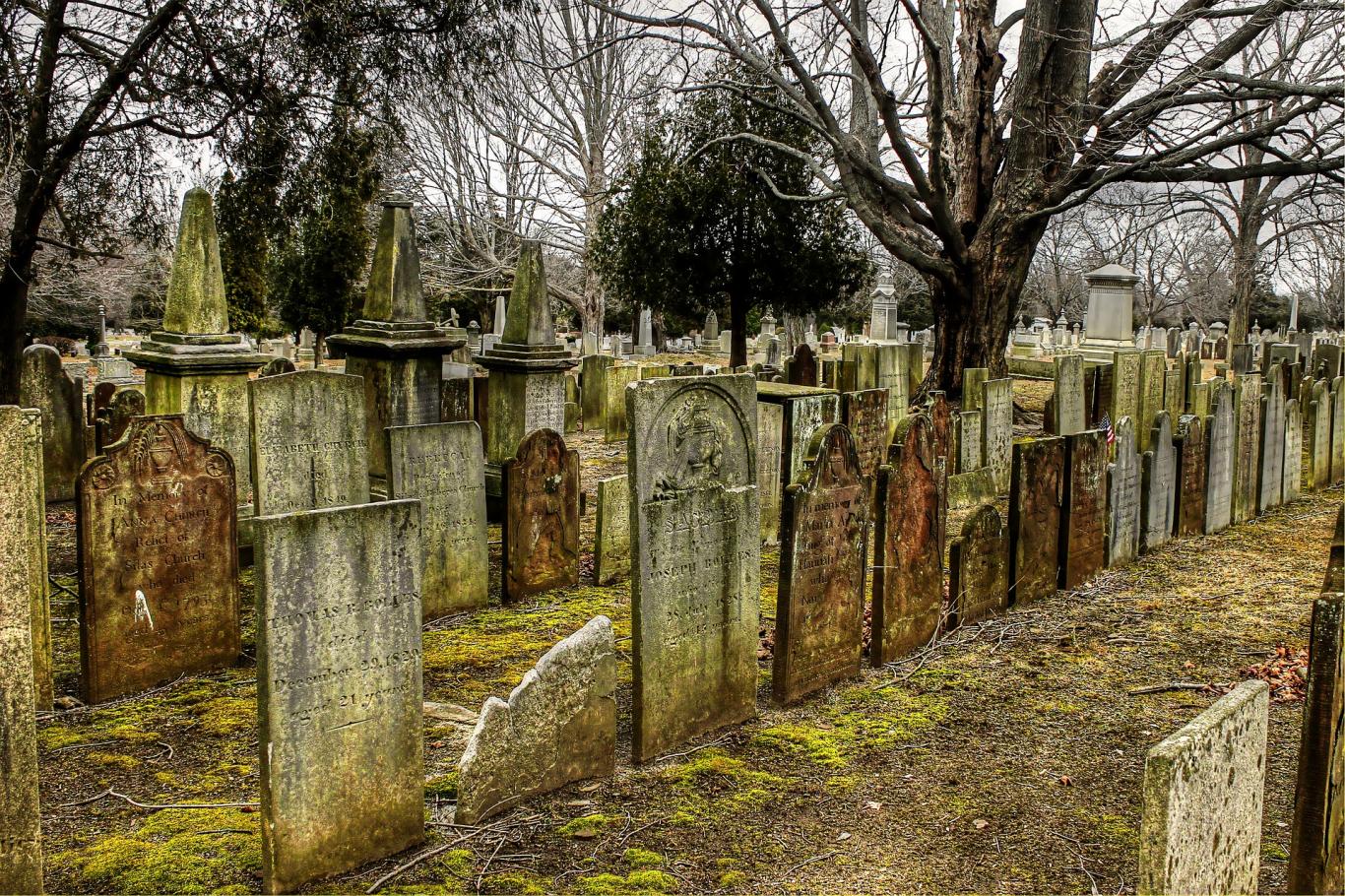 Paseo a través de un cementerio abierto