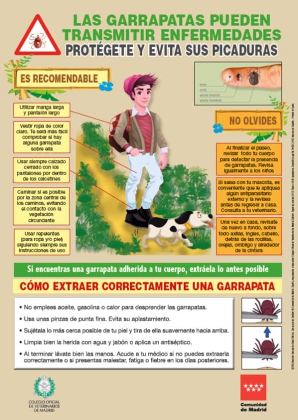 Portada del cartel Las garrapatas pueden transmitir enfermedades, 2ª edición