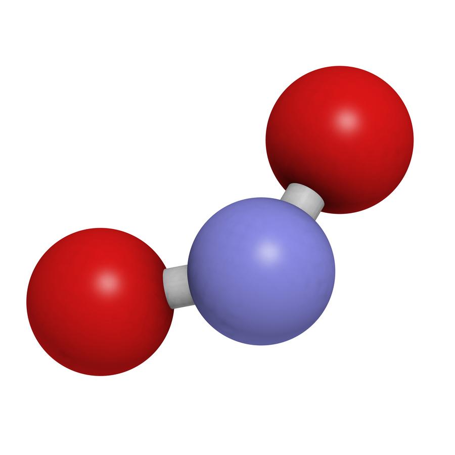 Imagen de la molécula de Dióxido de nitrógeno (NO2)