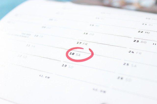 Fecha marcada en calendario