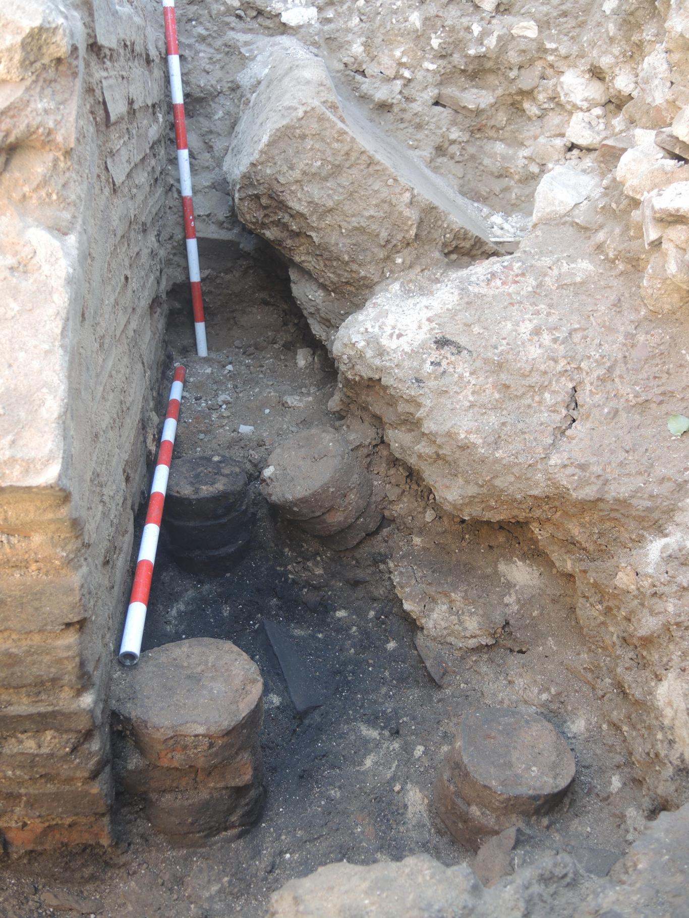 Imagen de restos constructivos de las termas descubiertas
