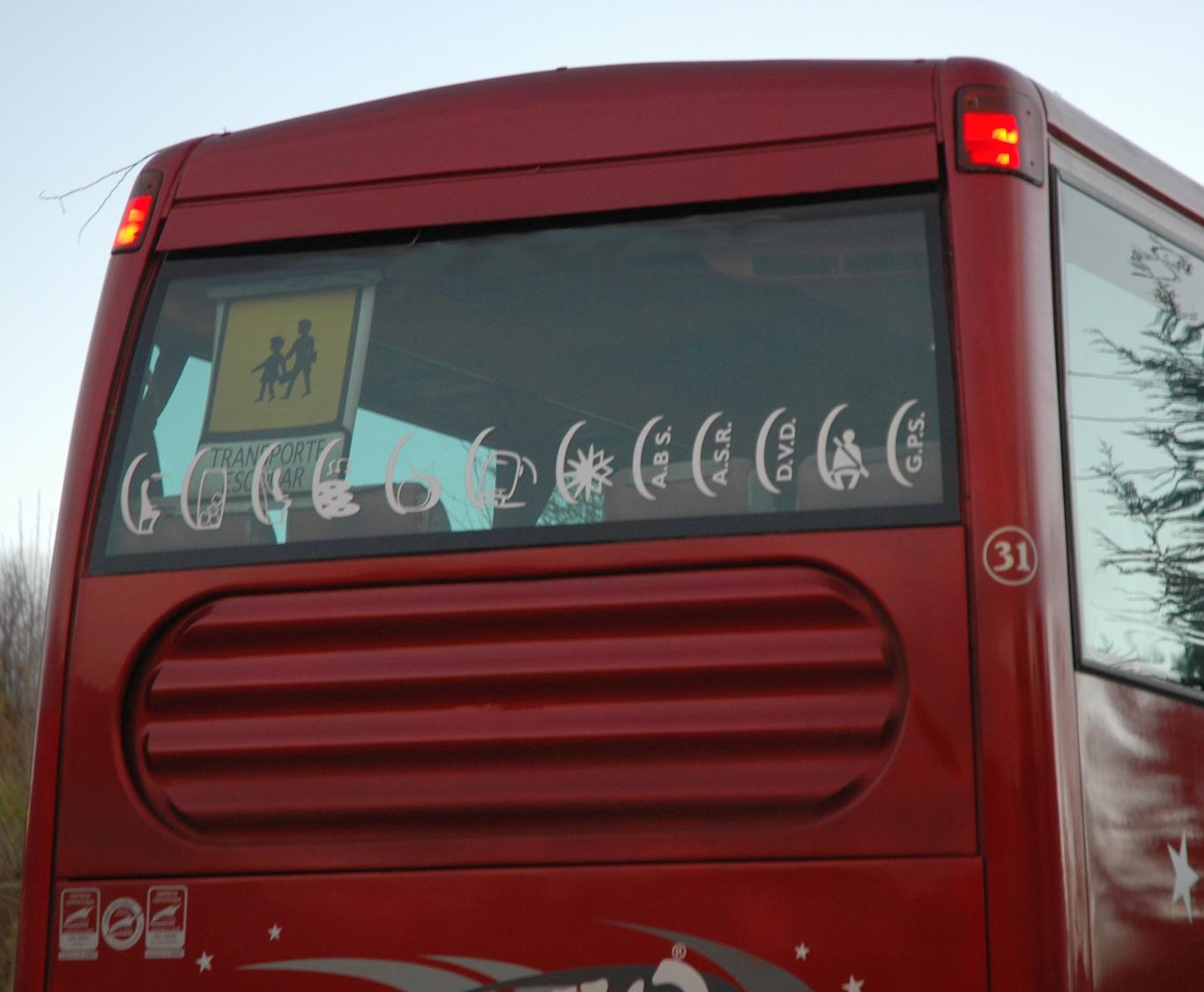 Autobus Transporte Escolar rojo