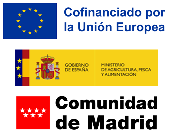 Logotipos de la Unión Europea, MAPA y Comunidad de Madrid