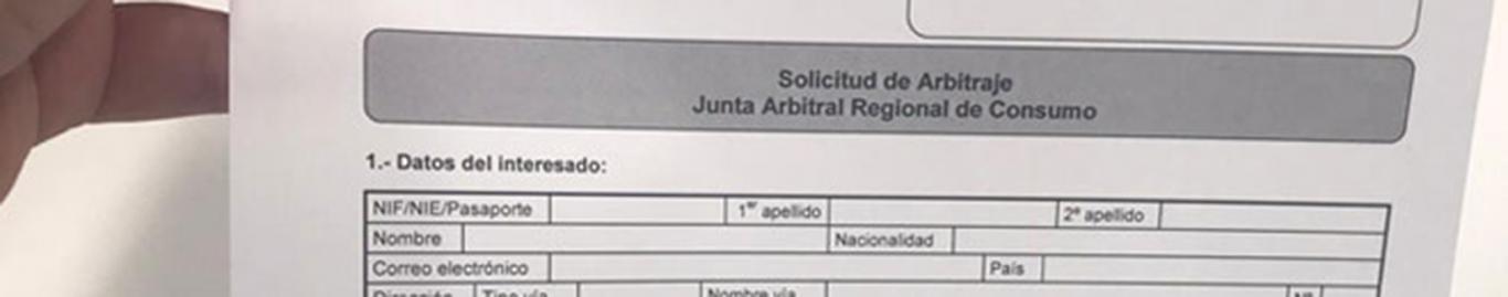 Descargue y presente la solicitud de arbitraje de Consumo