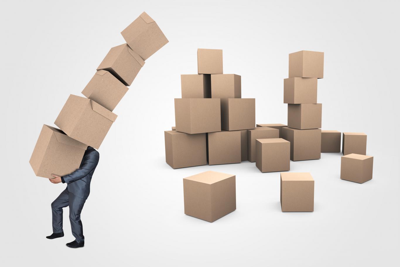 imagen de un muñeco llevando cajas de mudanza
