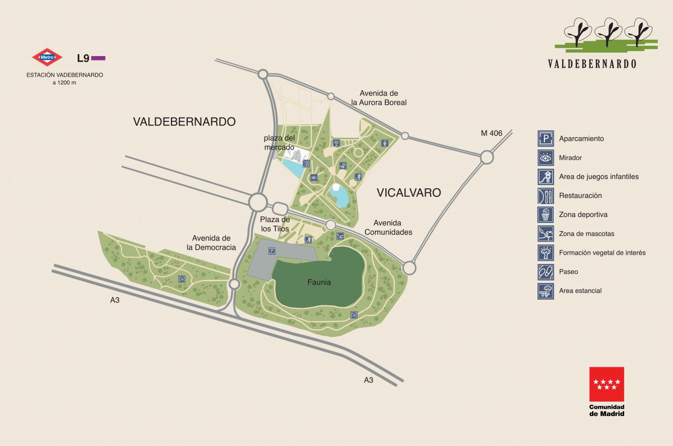 Parque Forestal Valdebernardo. Mapa de localización