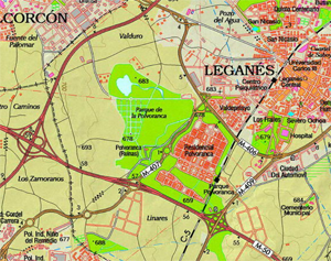 Mapa del Centro de educación ambiental Polvoranca
