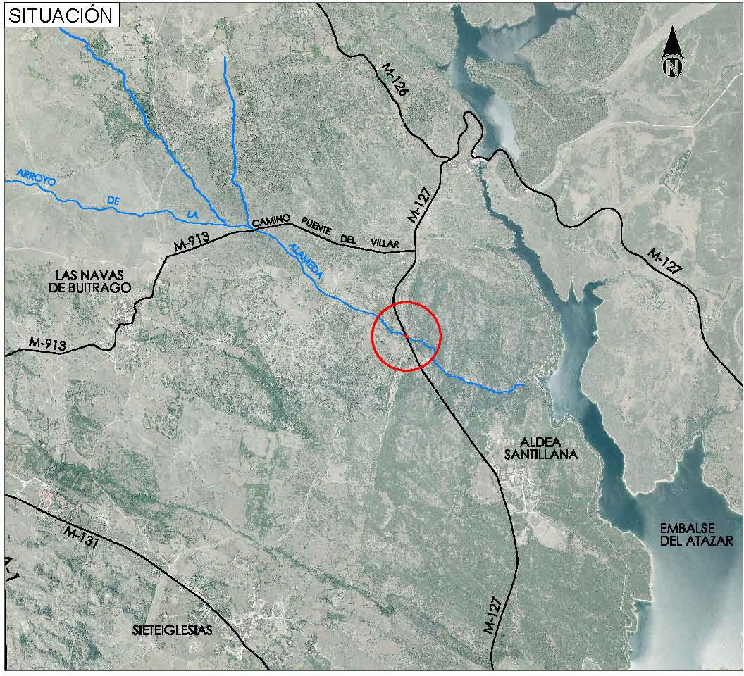 Plano de situación de la obra en la carretera M-127