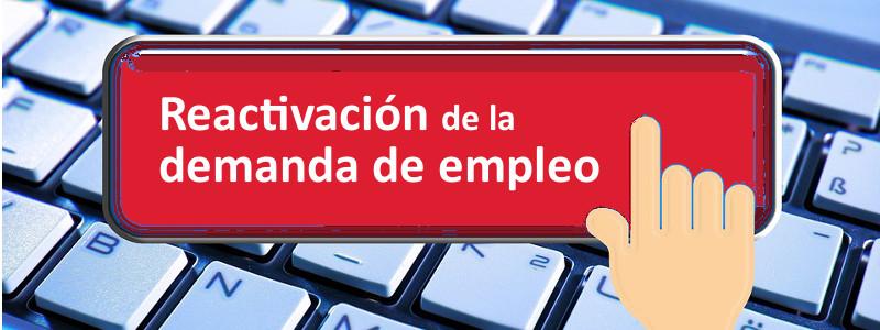 Pulsa el botón para reactivar tu demanda de empleo