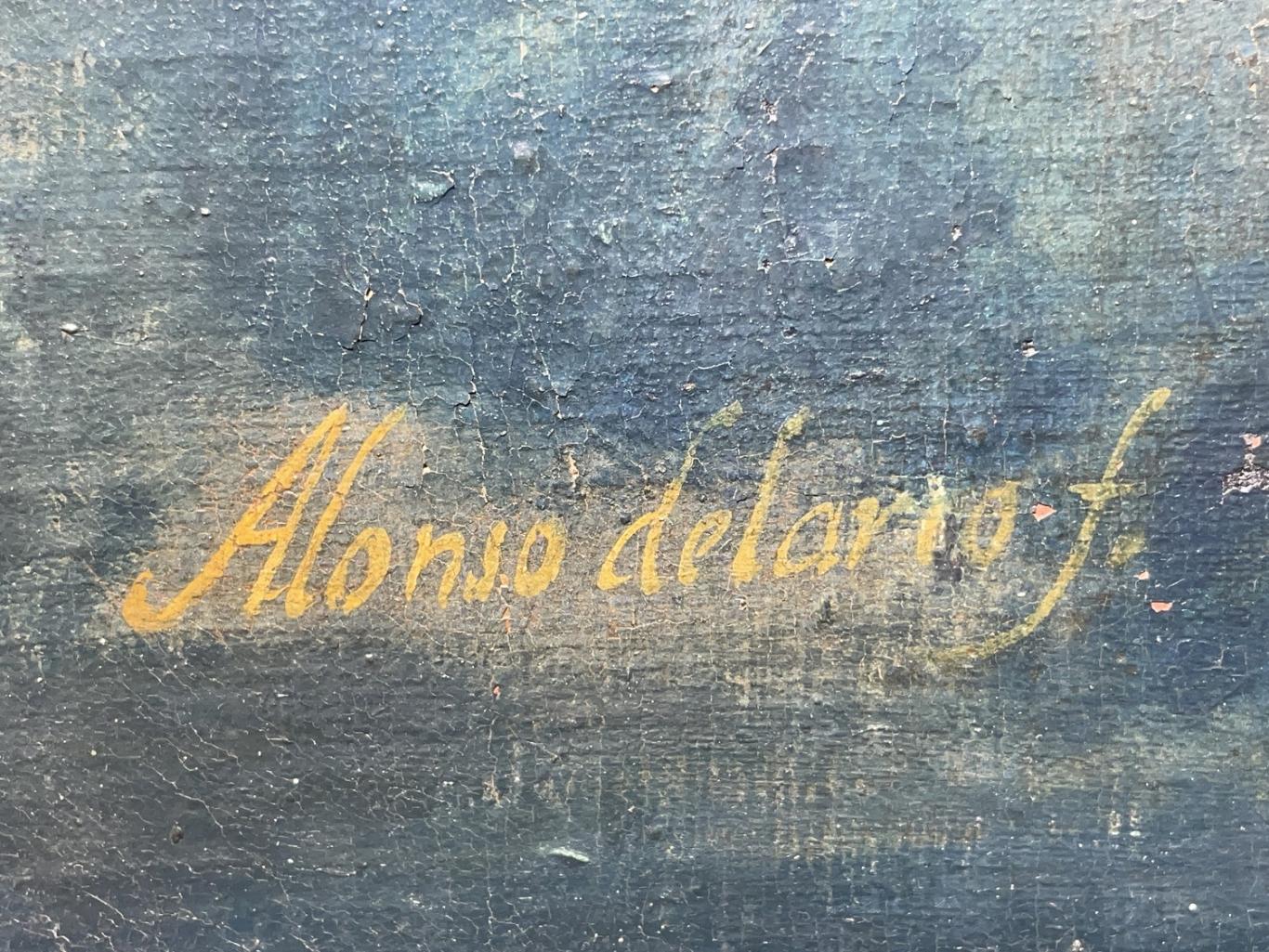 Detalle, firma del autor de la pintura