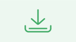 Icono de una flecha apuntando hacia abajo donde se encuentra la iconografía de un recipiente con una línea que representa su su contenido reducido