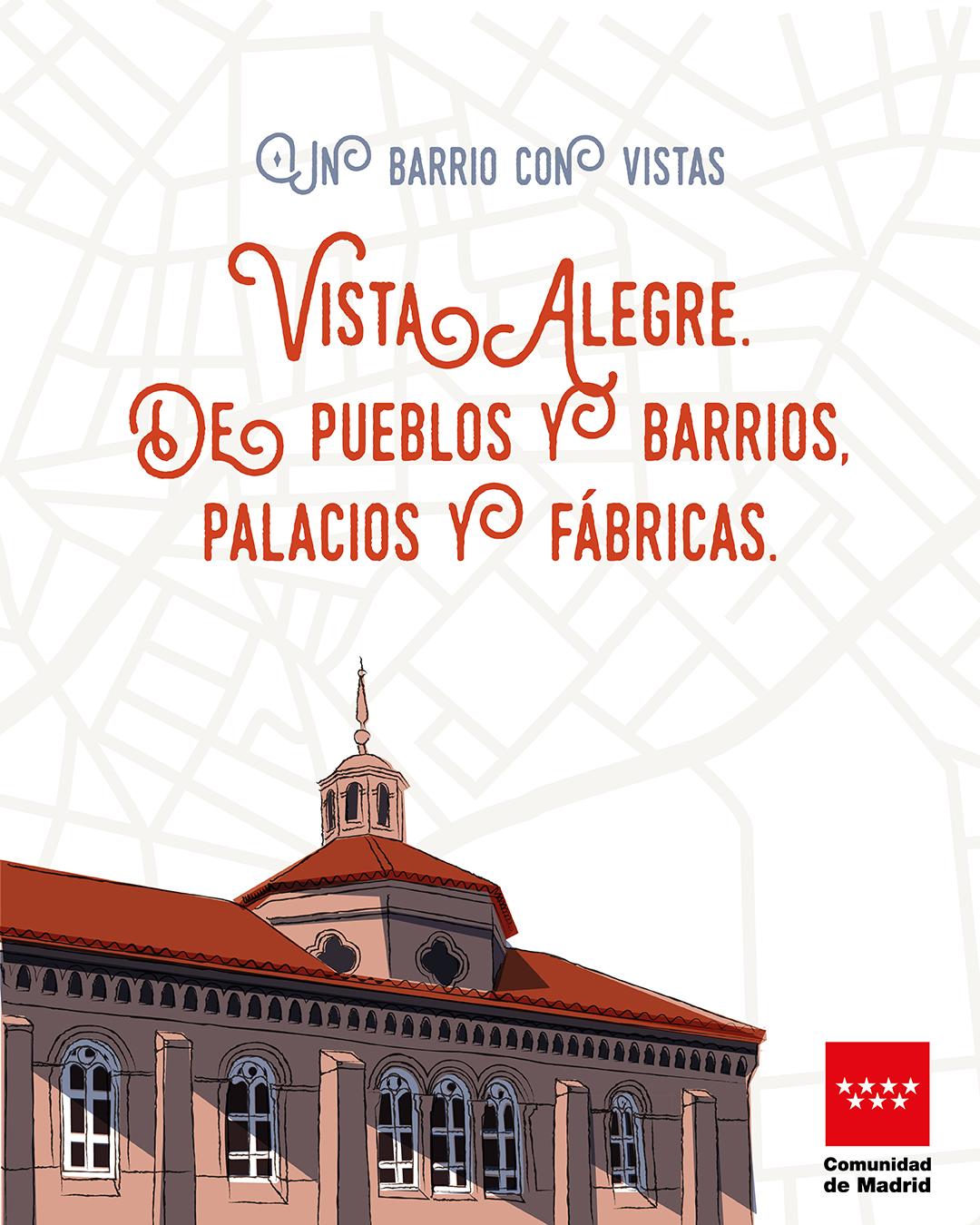 ilustración con el dibujo de una iglesia y el título de la ruta