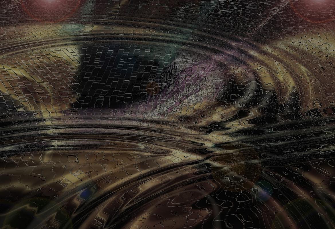 Dibujo abstracto de ondas en colores metálicos