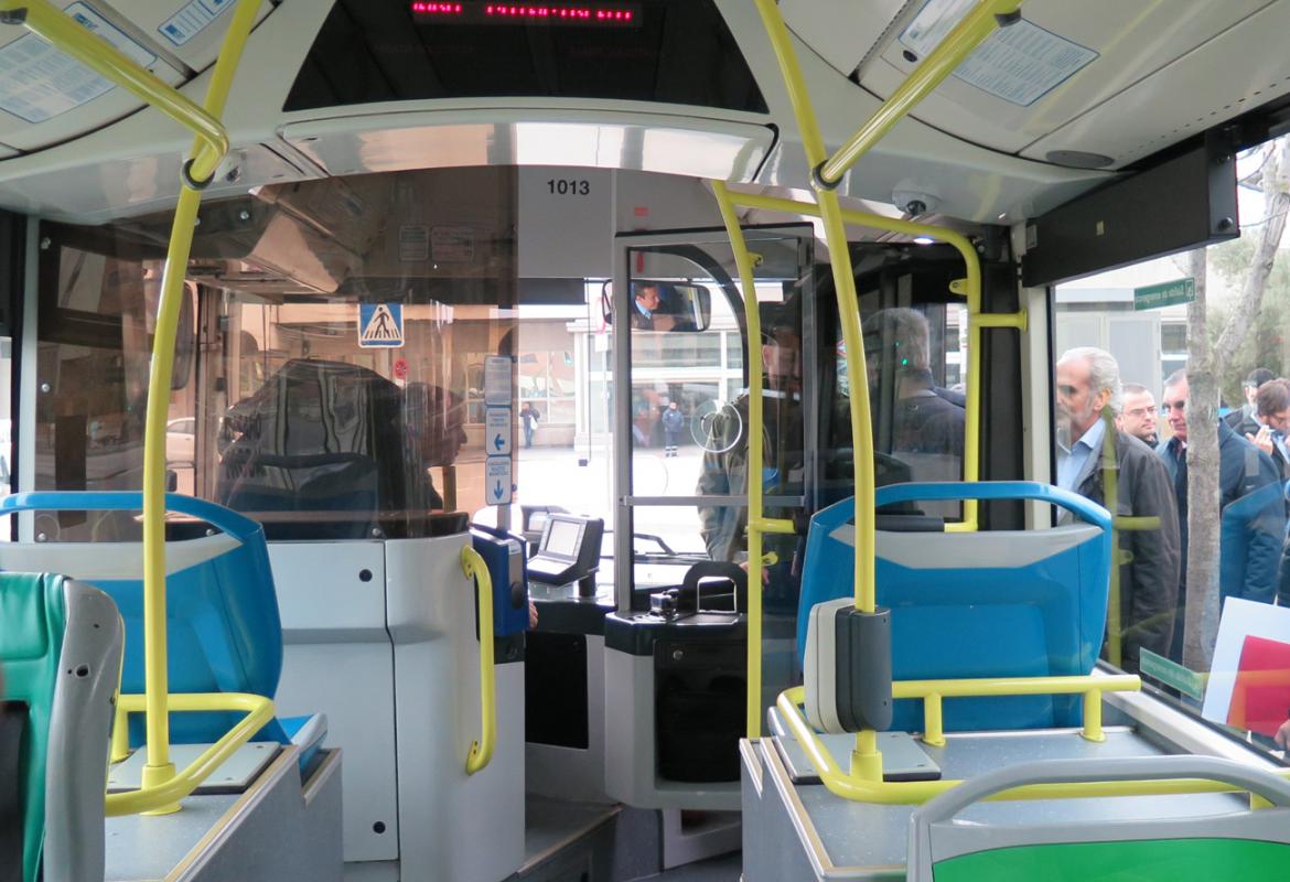 Interior de autobús urbano de EMT
