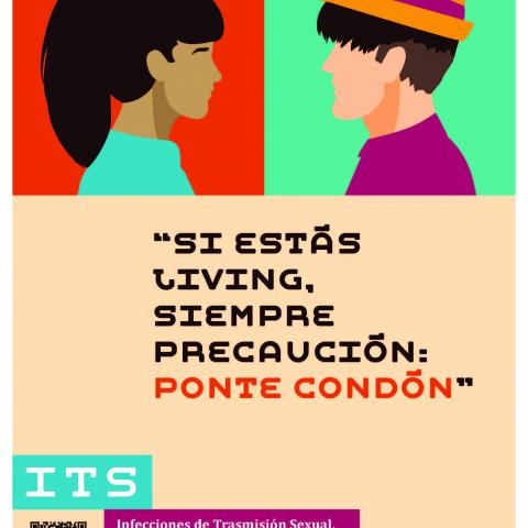 Cartel si estás living siempre precaución Ponte condón