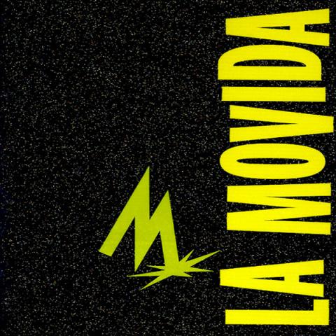 Portada de la publicación que muestra el texto "La Movida" en vertical con color amarillo sobre fondo negro