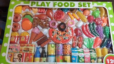 Set de comidas de plástico 120 piezas