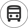 icono de autobus en un circulo