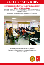 Carta de Servicios Centro de educación para personas adultas Sierra de Guadarrama